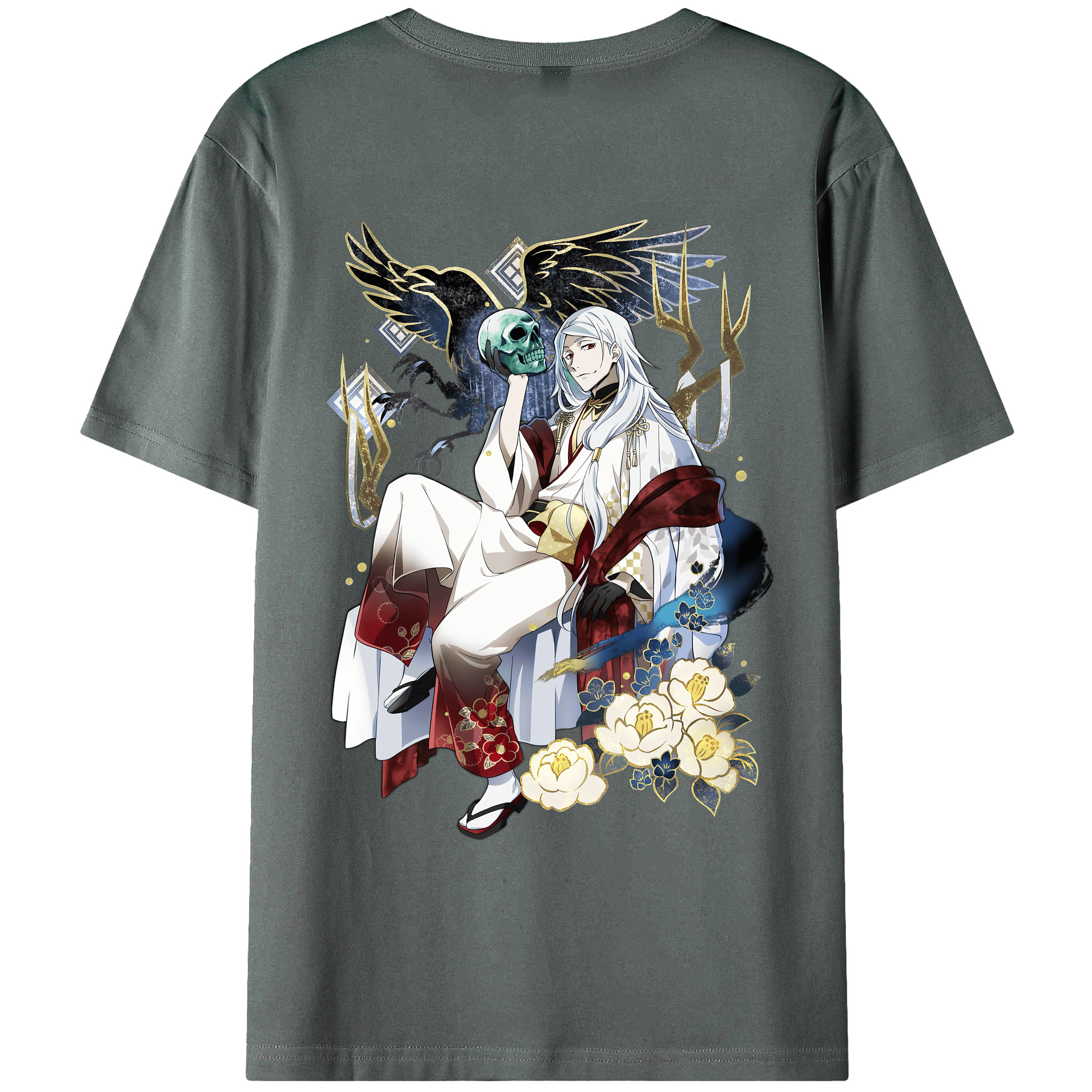 （画像用） 文豪ストレイドッグス Bungo Stray Dogs 綿100％ メンズ半袖Tシャツ（バックプリント） 通気性